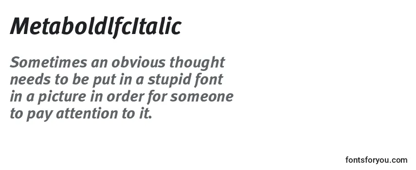 MetaboldlfcItalic Font