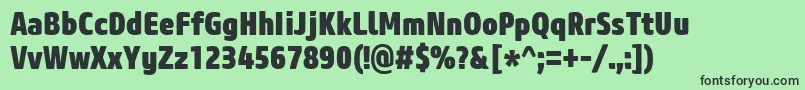 CoreSansM87CnHeavy Font – Black Fonts on Green Background