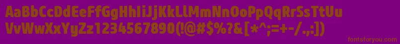 CoreSansM87CnHeavy Font – Brown Fonts on Purple Background