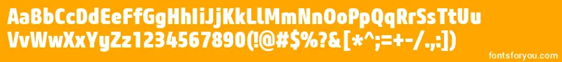 CoreSansM87CnHeavy Font – White Fonts on Orange Background