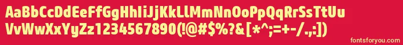 CoreSansM87CnHeavy Font – Yellow Fonts on Red Background