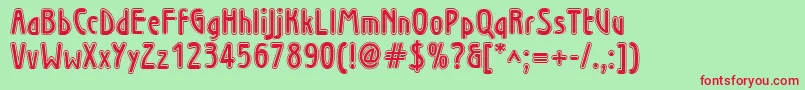 Wieninline Font – Red Fonts on Green Background