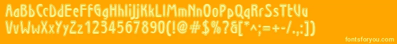 Wieninline Font – Yellow Fonts on Orange Background