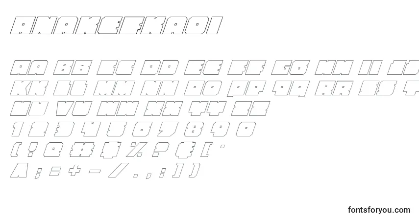 Шрифт Anakefkaoi – алфавит, цифры, специальные символы