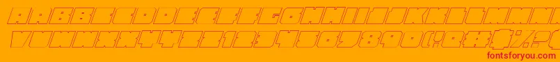 フォントAnakefkaoi – オレンジの背景に赤い文字