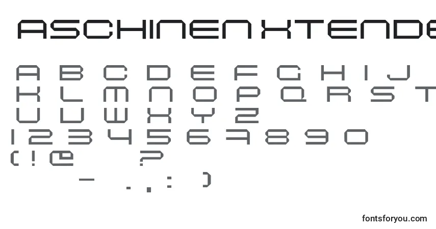Шрифт MaschinenExtendedlight – алфавит, цифры, специальные символы