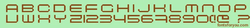 MaschinenExtendedlight-fontti – ruskeat fontit vihreällä taustalla