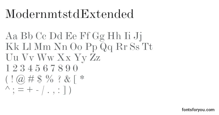 ModernmtstdExtended-fontti – aakkoset, numerot, erikoismerkit
