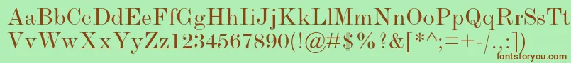 ModernmtstdExtended Font – Brown Fonts on Green Background