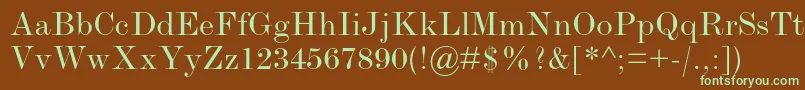 Шрифт ModernmtstdExtended – зелёные шрифты на коричневом фоне