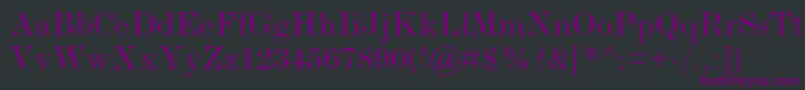 Czcionka ModernmtstdExtended – fioletowe czcionki na czarnym tle