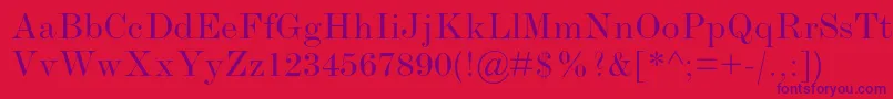 ModernmtstdExtended Font – Purple Fonts on Red Background