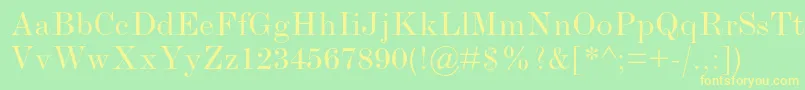 ModernmtstdExtended Font – Yellow Fonts on Green Background