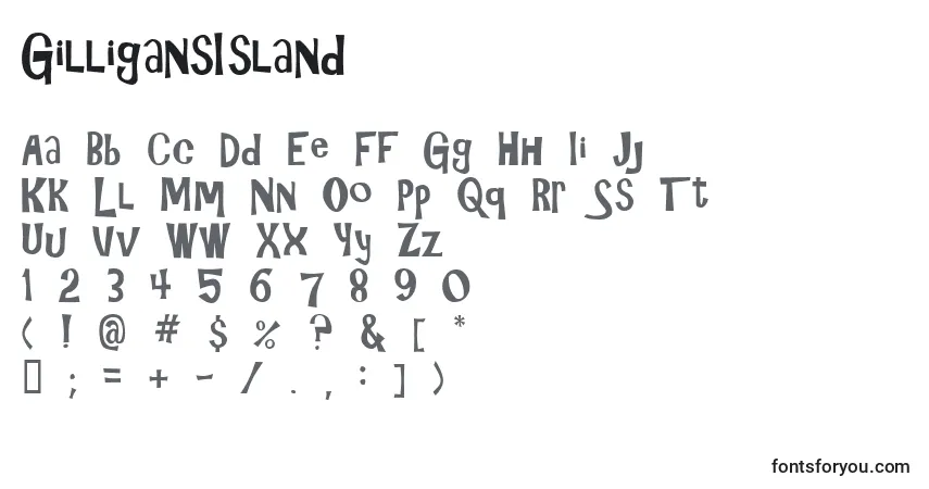 A fonte GilligansIsland – alfabeto, números, caracteres especiais