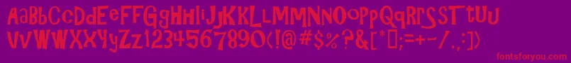 GilligansIsland Font – Red Fonts on Purple Background