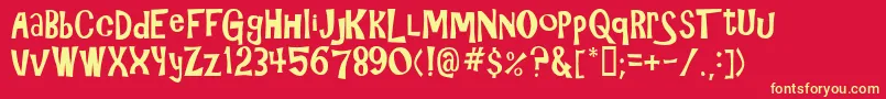 GilligansIsland Font – Yellow Fonts on Red Background