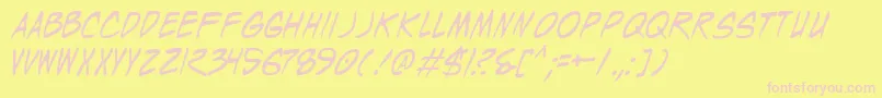 WyldStallyns Font – Pink Fonts on Yellow Background