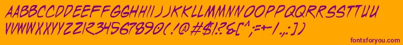 WyldStallyns Font – Purple Fonts on Orange Background
