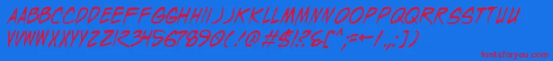 WyldStallyns Font – Red Fonts on Blue Background