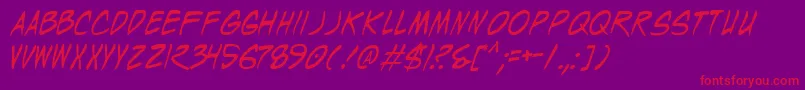 WyldStallyns Font – Red Fonts on Purple Background