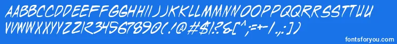 WyldStallyns Font – White Fonts on Blue Background