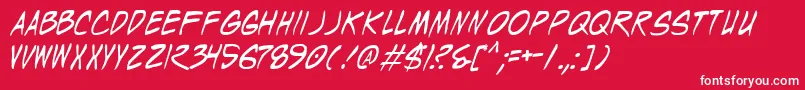 WyldStallyns-fontti – valkoiset fontit punaisella taustalla