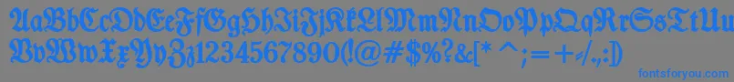 TypographerfrakturBold-Schriftart – Blaue Schriften auf grauem Hintergrund