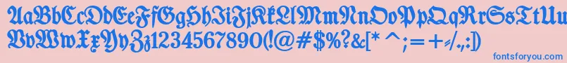 TypographerfrakturBold Font – Blue Fonts on Pink Background