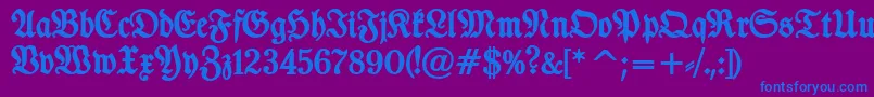 TypographerfrakturBold-fontti – siniset fontit violetilla taustalla