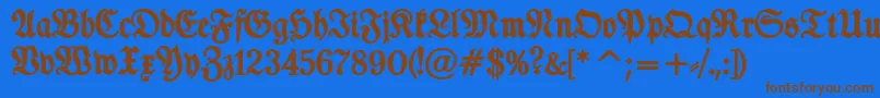 TypographerfrakturBold Font – Brown Fonts on Blue Background