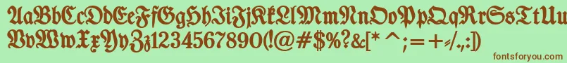 fuente TypographerfrakturBold – Fuentes Marrones Sobre Fondo Verde