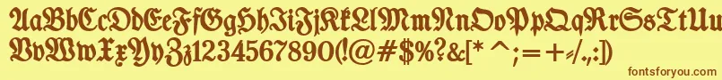 TypographerfrakturBold Font – Brown Fonts on Yellow Background