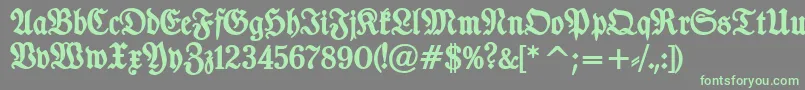 フォントTypographerfrakturBold – 灰色の背景に緑のフォント