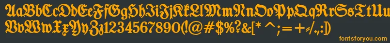 TypographerfrakturBold Font – Orange Fonts on Black Background