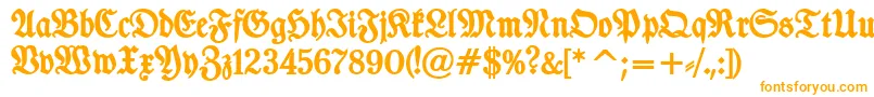 TypographerfrakturBold-Schriftart – Orangefarbene Schriften auf weißem Hintergrund