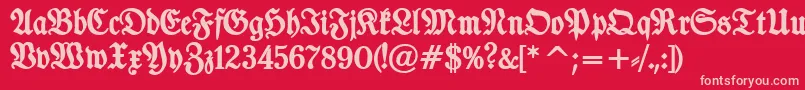 TypographerfrakturBold Font – Pink Fonts on Red Background