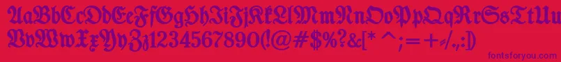 フォントTypographerfrakturBold – 赤い背景に紫のフォント