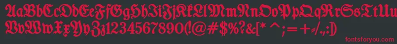 TypographerfrakturBold Font – Red Fonts on Black Background