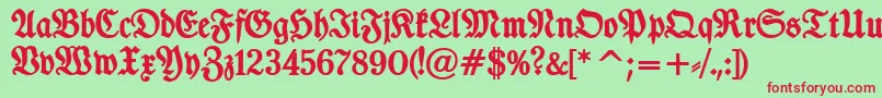 TypographerfrakturBold Font – Red Fonts on Green Background