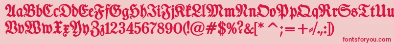 フォントTypographerfrakturBold – ピンクの背景に赤い文字