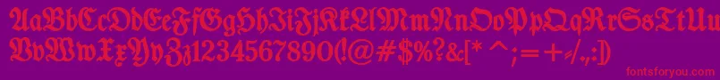 TypographerfrakturBold Font – Red Fonts on Purple Background