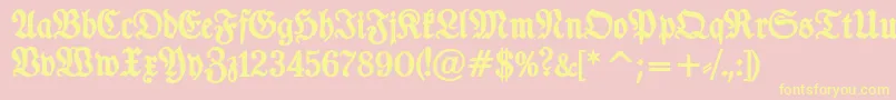 TypographerfrakturBold Font – Yellow Fonts on Pink Background