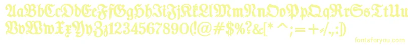 TypographerfrakturBold-fontti – keltaiset fontit valkoisella taustalla