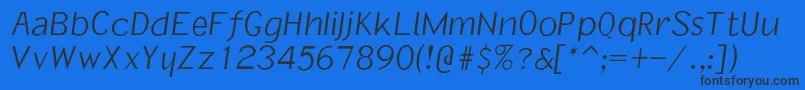 Informaloblique Font – Black Fonts on Blue Background
