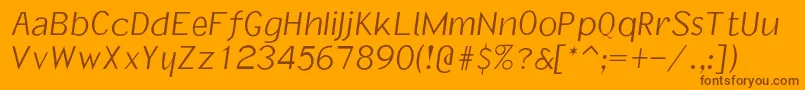 Informaloblique Font – Brown Fonts on Orange Background