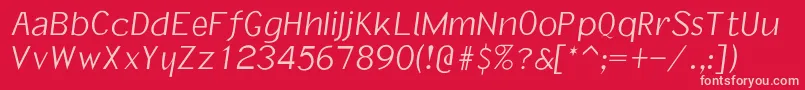 Informaloblique Font – Pink Fonts on Red Background