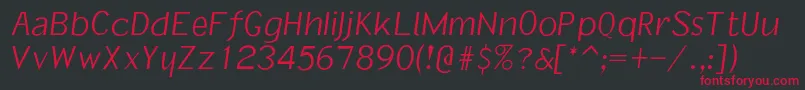 Informaloblique Font – Red Fonts on Black Background