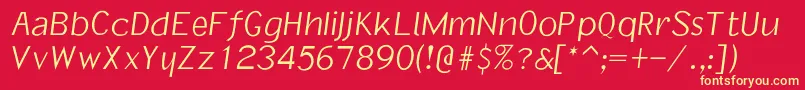 Informaloblique Font – Yellow Fonts on Red Background