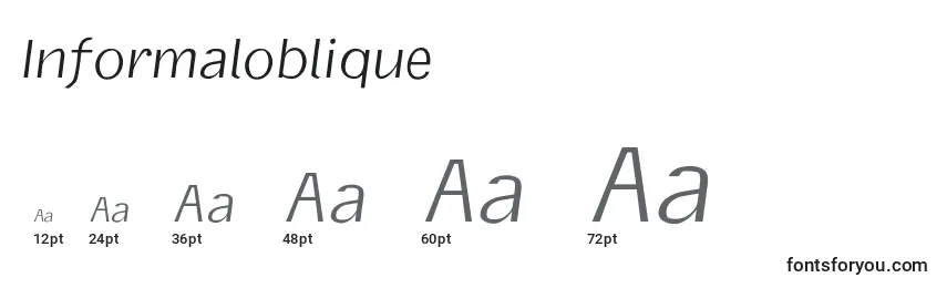 Informaloblique Font Sizes