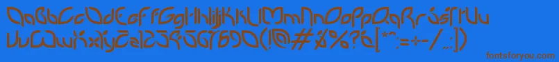 Petalglyphv1.5 Font – Brown Fonts on Blue Background